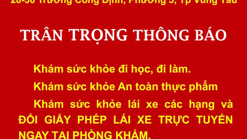 KHÁM SỨC KHỎE LÁI XE, ĐI HỌC, ĐI LÀM