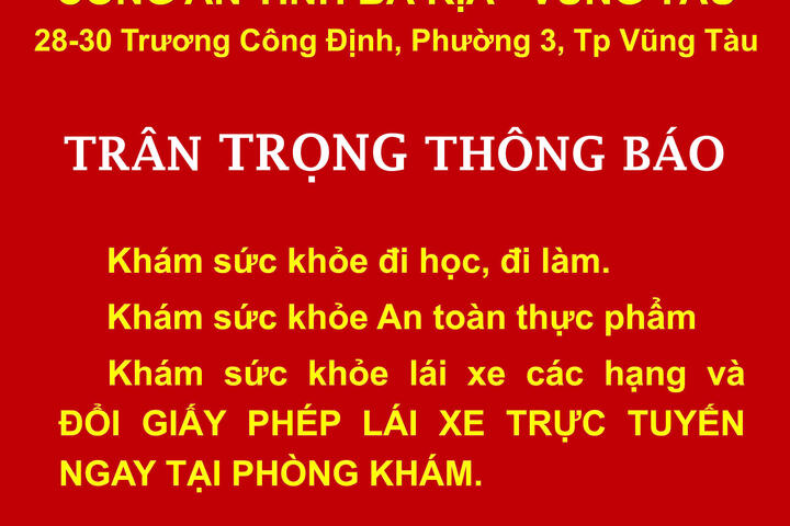 KHÁM SỨC KHỎE LÁI XE, ĐI HỌC, ĐI LÀM